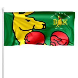 Australian Olympic Boxing Kangaroo Pole Flag Green Gold Supporter