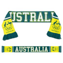 Australian Olympic Team Scarf Green Gold Supporter Winter Sports Merchandise