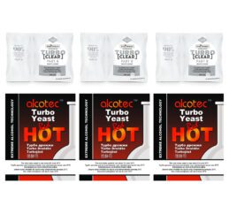 Alcotec Red Hot Turbo Yeast & Still Spirits Clear Combo 3 Pack Spirit Distilling