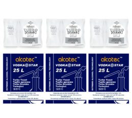 Alcotec Vodka Star Turbo Yeast & Still Spirits Clear Combo 3 Pack Distilling