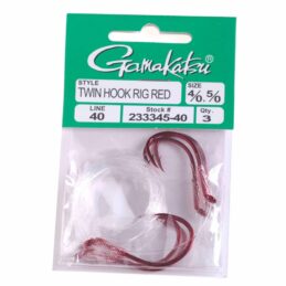 Gamakatsu Twin Hook Rig Red Snelled Premium Bait Fishing Rigs