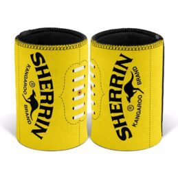 Sherrin Football Can Cooler Stubby Holder Yellow BBQ Party Official Licensed