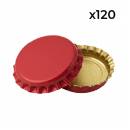 BrewMaster Crown Beer Bottle Caps 120 Pack Red Home Brewing