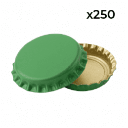 BrewMaster Crown Beer Bottle Caps 250 Pack Green Home Brewing
