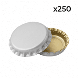 BrewMaster Crown Beer Bottle Caps 250 Pack Silver Home Brewing