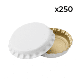 BrewMaster Crown Beer Bottle Caps 250 Pack White Home Brewing