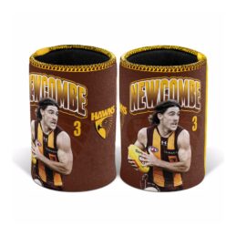 Jai Newcombe Hawthorn Hawks AFL Beer Can Bottle Cooler Stubby Holder