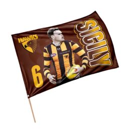 James Sicily Hawthorn Hawks AFL Game Day Flag Banner