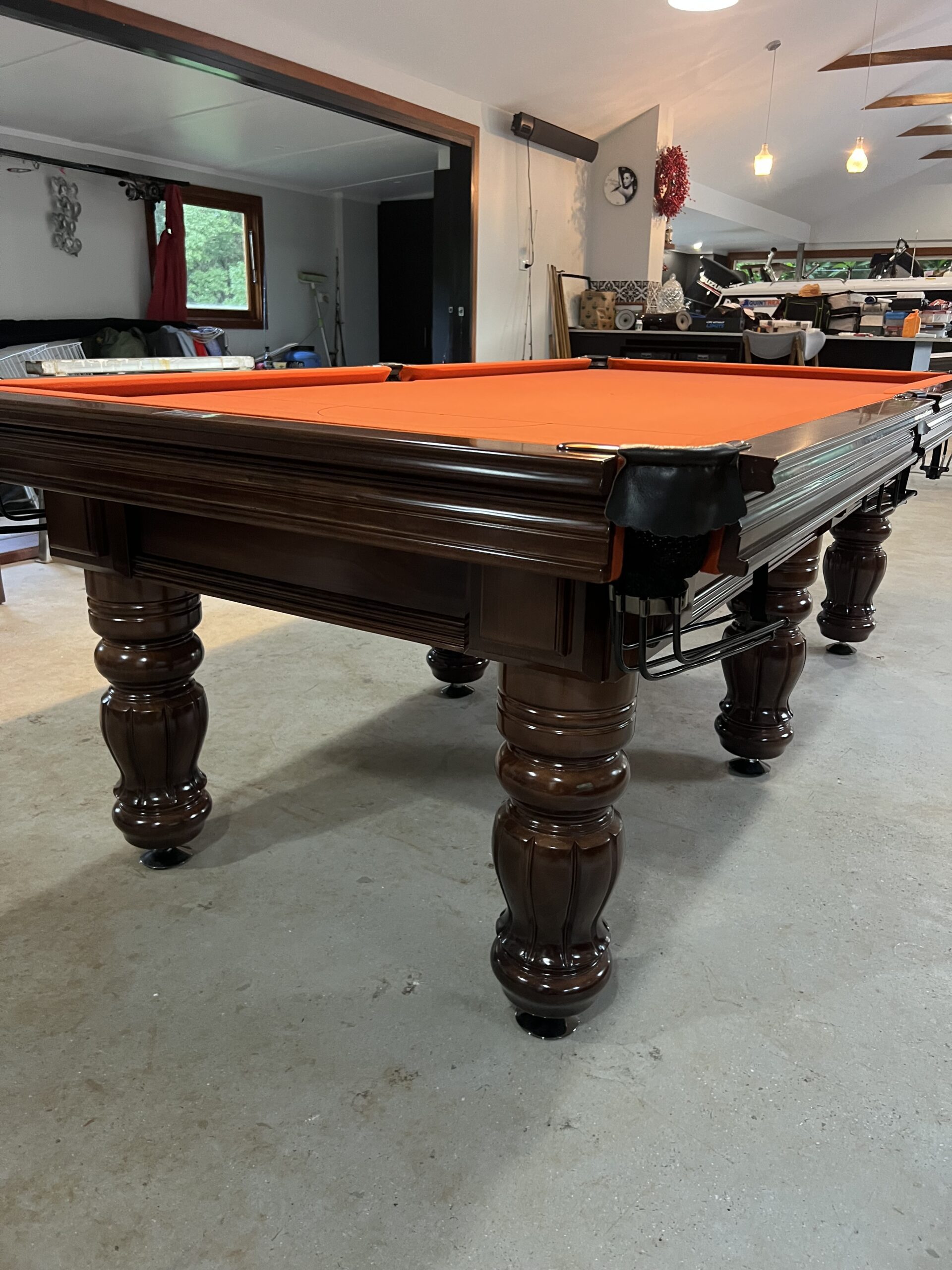 NPC Pool Table 8ft Royal DELUXE Walnut with Paprika Felt 1 NPC Pool Table 8ft Royal DELUXE Walnut with Paprika Felt
