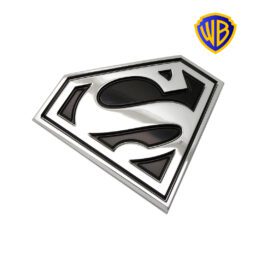 Superman 3D Car Badge (Black and Chrome) Metal Car Badge – Iconic Collector Emblem
