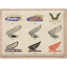 Large Honda Logo Evolution Raised Embossed Man Cave Tin Sign 30 x 40cm
