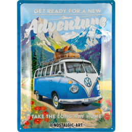 Nostalgic-Art Large Sign VW Bulli - Ready For A New Adventure 30x40x0.5cm