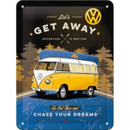 Nostalgic-Art Small Sign VW Bulli - Let's Get Away Night 15x20x0.3cm