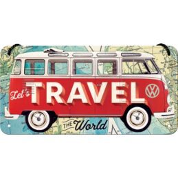Nostalgic-Art Hanging Sign VW Bulli - Travel the World 20x10x0.2cm