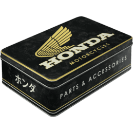 Nostalgic-Art Flat Storage Tin Honda Mc - Parts & Accessories Gold 23x16x7cm