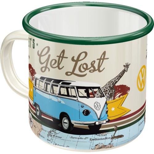 Nostalgic-Art Enamel Mug VW Bulli - Let's Get Lost 8x8x8xcm 1 Nostalgic-Art Enamel Mug VW Bulli - Let's Get Lost 8x8x8xcm
