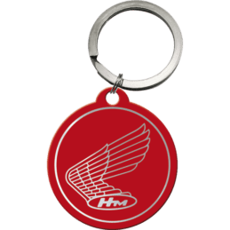 Nostalgic-Art Keyring Round Honda - Logo Red 7.5x4x0.3cm
