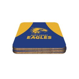 West Coast Eagles AFL 4 Pack Drink Coaster Set Bar Fan Merchandise