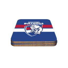 Western Bulldogs AFL 4 Pack Drink Coaster Set Bar Fan Merchandise