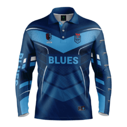 New South Wales Blues Cyber Fishing Shirt - Youth & Adult Sizes - Official Licensed State of Origin Merchandise