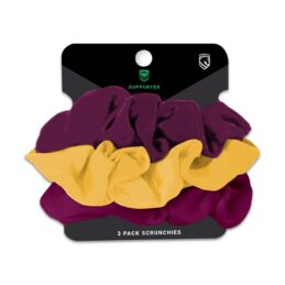 Brisbane Broncos NRL Hair Scrunchies 3 Pack – Game Day Fan Hair Accessories Set