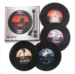 Elvis Presley Records Drink Coaster Set
