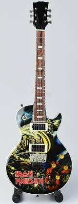 Iron Maiden Miniature Guitar Iron Maiden The Number of The Beast Miniature Guitar Display – Music Memorabilia Display