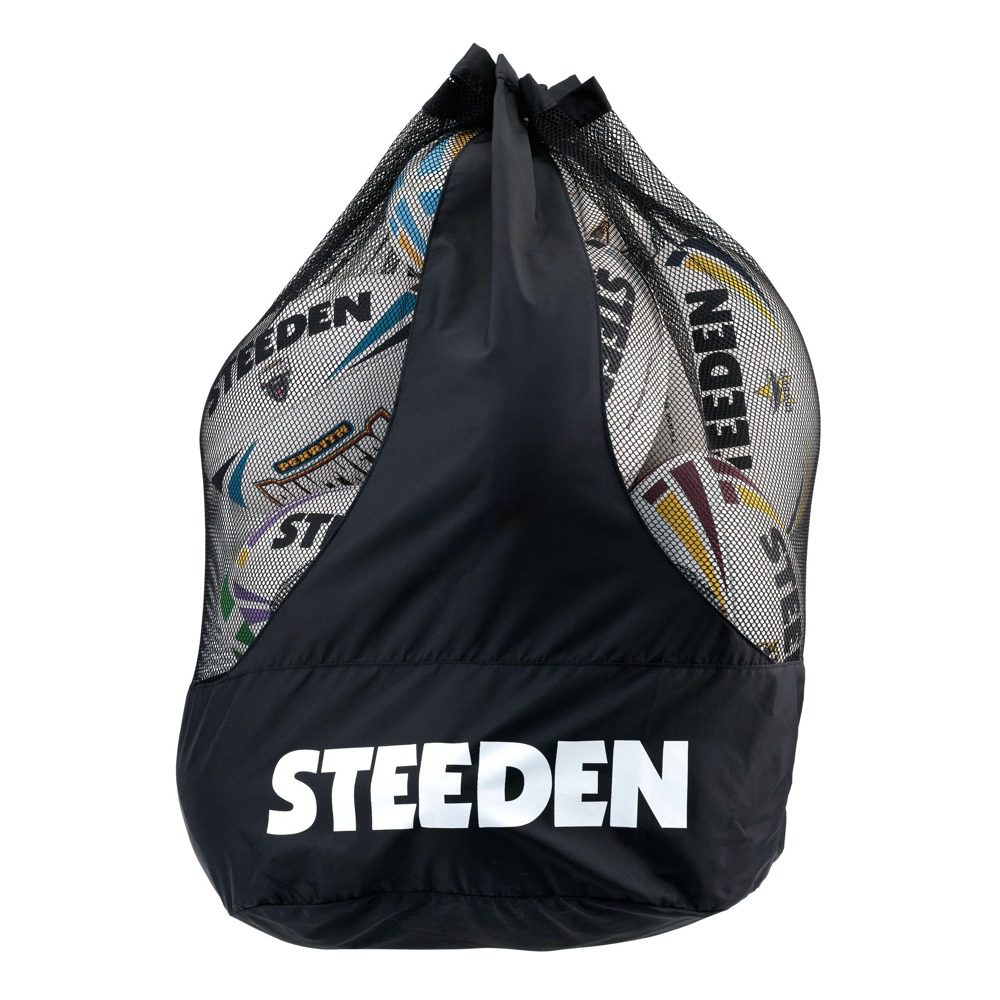 Steeden Dual Strap Ball Bag-Black (Holds 12) Rugby League Ball Bag 1 Steeden Dual Strap Ball Bag-Black (Holds 12) Rugby League Ball Bag