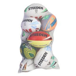 Steeden Mesh Ball Bag-White (Holds 12) Rugby League Ball Bag
