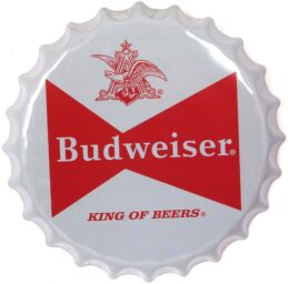 Budweiser Bottle Top 38.1 cm Retro Metal Wall Sign – Man Cave Wall Decor