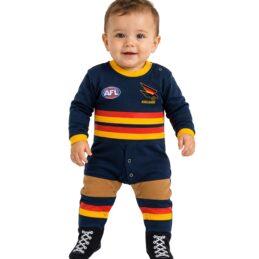 Adelaide Crows AFL Original Footysuit Baby Jumpsuit Official Supporter Onesie