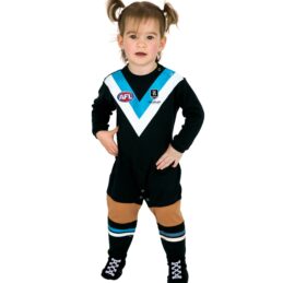 Port Adelaide Power AFL Original Footysuit Baby Jumpsuit Official Supporter Onesie