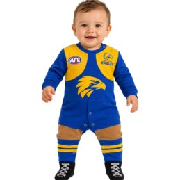 West Coast Eagles AFL Original Footysuit Baby Jumpsuit Official Supporter Onesie