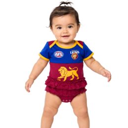 Brisbane Lions AFL Girls Footysuit Baby Outfit Official Supporter Onesie