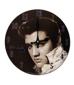 Elvis Presley Clock - Black & White Photo Retro Wall Clock