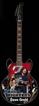 Foo Fighters Dave Grohl miniature guitar Miniature Guitar Display – Music Memorabilia Display