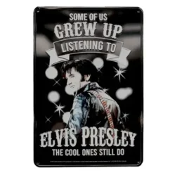 Elvis Presley Sign - Grew Up Listening Retro Metal Wall Sign – Man Cave Wall Decor