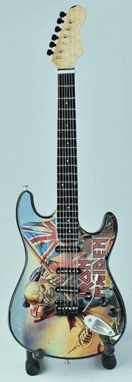 Iron Maiden Miniature Guitar Iron Maiden Invasion Of Rarities Miniature Guitar Display – Music Memorabilia Display