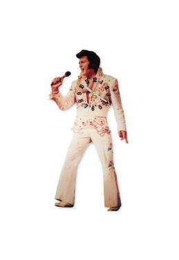 Elvis Presley Clock Swinging Legs White Jumpsuit Retro Wall Clock