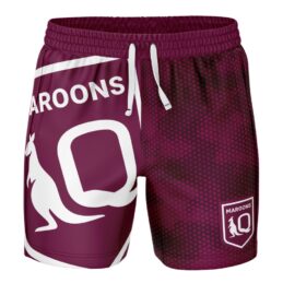 State of Origin Queensland Maroons Big Shot Volley Shorts - Adult Sizes - Official Licensed State of Origin Merchandise