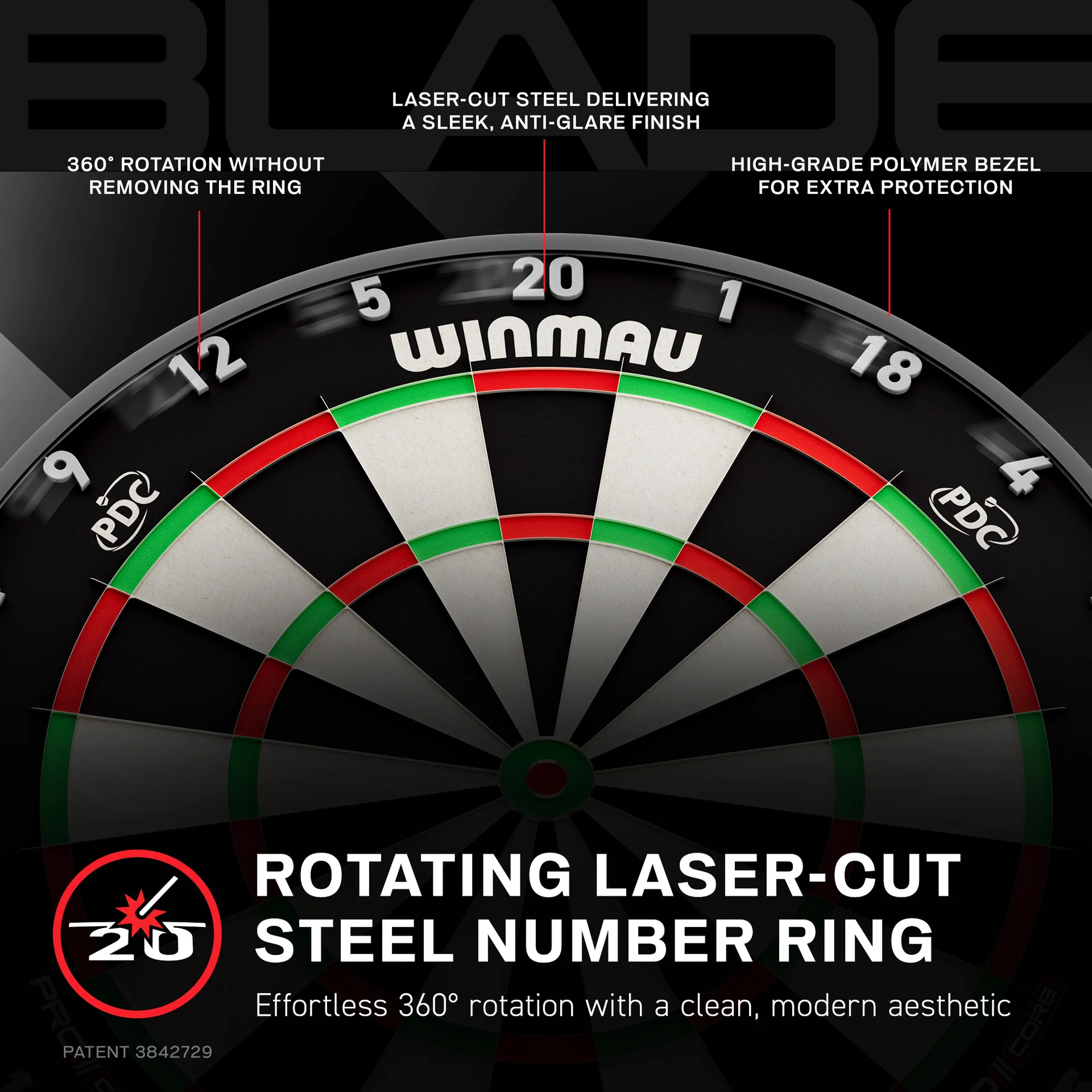 Winmau Professional BLADE X Dartboard - Official PDC Dartboard 9 Winmau Professional BLADE X Dartboard - Official PDC Dartboard - Image 9