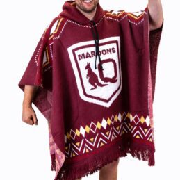State of Origin Queensland Maroons Dakota Woven Poncho - Official Licensed State of Origin Merchandise