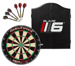 Micro Band III Dartboard + Blade 6 Cabinet + FREE Darts