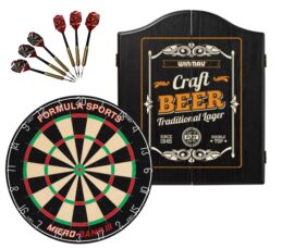 Micro Band III Dartboard + Craft Beer Cabinet + FREE Darts