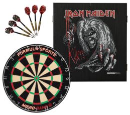 Micro Band III Dartboard + Iron Maiden Killers Cabinet + FREE Darts