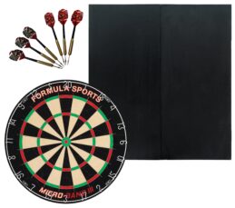 Micro Band III Dartboard + Formula Black Ash Cabinet + FREE Darts
