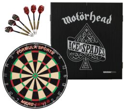 Micro Band III Dartboard + Motorhead Ace of Spades Cabinet + FREE Darts