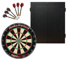 Micro Band III Dartboard + Shot Quantum Oversize Cabinet + FREE Darts