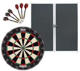 Shot Ranger Dartboard + Formula Aluminium Alloy Cabinet + FREE Darts