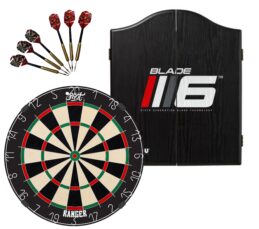 Shot Ranger Dartboard + Blade 6 Cabinet + FREE Darts